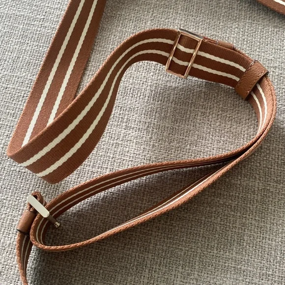 Kate Spade Tan Crossbody Bag with Striped Strap - Picture 6 of 15